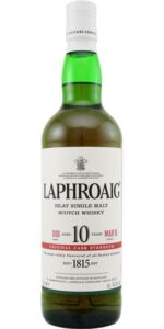 Eine Flasche Laphroaig Cask Strength 10-year-old Batch 008