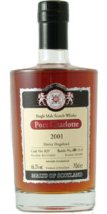 Eine Flasche Port Charlotte 2001 aus dem Fass 829