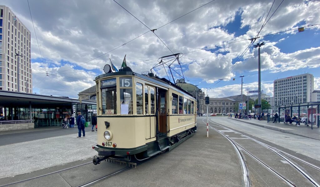 Die Tasting-Tram am Hauptbahnhof in Nürnberg