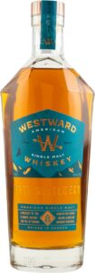 Eine Flasche Westward American single Malt Whiskey