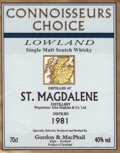 Das Etikett der Flasche zeigt das sogenannte "Map Label", welches für eine gewisse Zeit in der Connoisseurs Choice-Reihe von Gordon & MacPhail verwendet worden ist.