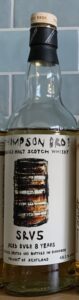 Eine Flasche Blended Malt Scotch Whisky SRV5 von Phil & Simon Thompson